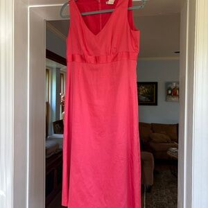 JCREW Pink Cotton Vneck Dress--Size 8